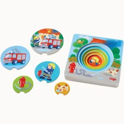 Haba Wooden Puzzles|Early Learning^5 Layer Firemen Puzzle