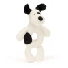 Jellycat Jellycat Toys|Comforters^Bashful Black & Cream Puppy Ring Rattle