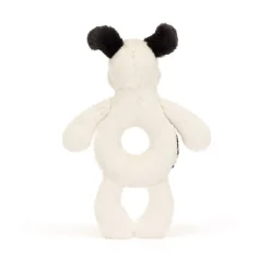 Jellycat Jellycat Toys|Comforters^Bashful Black & Cream Puppy Ring Rattle