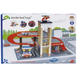 Tender Leaf Toys Wooden Vehicles|Vehicles / Cars / Trucks^Blue Bird Service Station