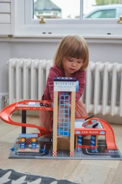Tender Leaf Toys Wooden Vehicles|Vehicles / Cars / Trucks^Blue Bird Service Station
