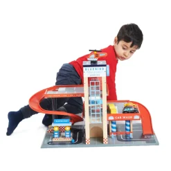 Tender Leaf Toys Wooden Vehicles|Vehicles / Cars / Trucks^Blue Bird Service Station