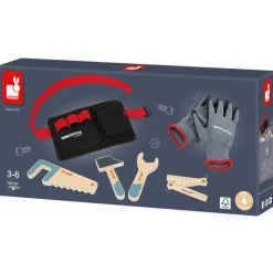 Janod Role Play|Hammer / Lace^BricoKids DIY Tool Belt and Gloves Set