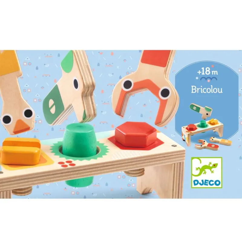 Djeco Early Learning|Hammer / Lace^Bricolou Wood Tool Set