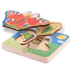 Bigjigs Toys Wooden Puzzles|Early Learning^Butterfly Life Cycle | Layer Puzzle