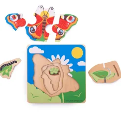 Bigjigs Toys Wooden Puzzles|Early Learning^Butterfly Life Cycle | Layer Puzzle