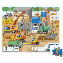 Janod Jigsaws / Puzzles|Age 5 & 6^Construction Site Case Puzzle