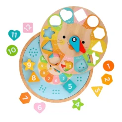Petit Collage Wooden Puzzles|Age 3^Counting + Colors Wooden Learning Clock