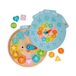 Petit Collage Wooden Puzzles|Age 3^Counting + Colors Wooden Learning Clock