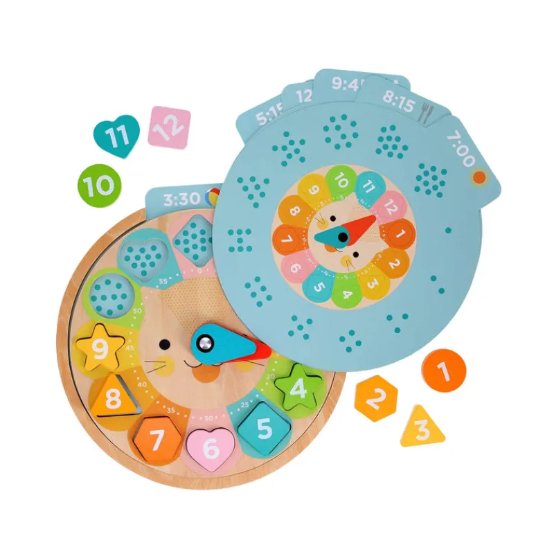 Petit Collage Wooden Puzzles|Age 3^Counting + Colors Wooden Learning Clock