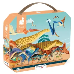 Janod Age 9 & 10|Age 7 & 8^Dino Panoramic Case Puzzle
