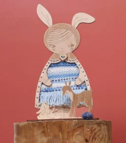 Sozo Stem Toys|Hammer / Lace^Dress-Up Doll Weaving Kit - Bunny