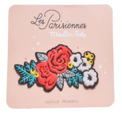 Moulin Roty Age 11 & 12|Age 1^Embroidered Iron-on Patch – Flowers