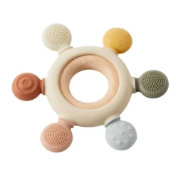 Nordic Kids Rattles / Clutching|Age 1^Emery Silicone + Wood Sensory Teether