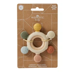 Nordic Kids Rattles / Clutching|Age 1^Emery Silicone + Wood Sensory Teether