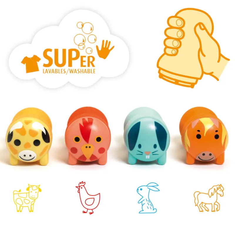 Djeco Sensory Play|Art / Craft^Farm Animal Stamps for Little Ones