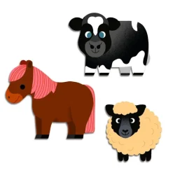 Djeco Stickers / Transfers|Art / Craft^Farm Animals 62 Sticker Set