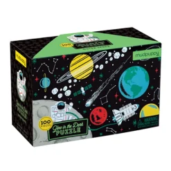 Mudpuppy Jigsaws / Puzzles|Age 7 & 8^Glow Puzzle - Space (100-Piece)