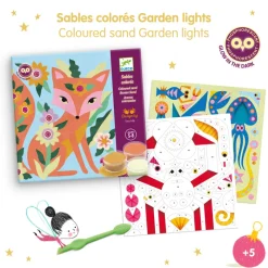 Djeco Art / Craft|Age 7 & 8^Glow-in-the-dark Coloured Sands Art - Garden Lights