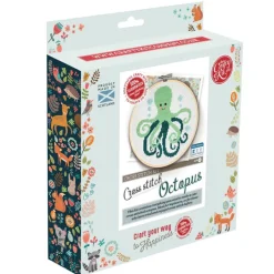 The Crafty Kit Co Art / Craft|Teenager^Green Octopus Cross Stitch Kit