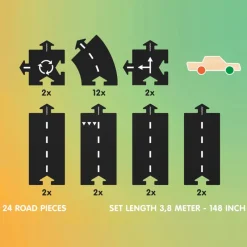 Waytoplay Waytoplay Track Sets|Wooden Vehicles^Highway Car Edition