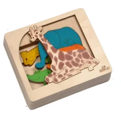 Ekoplay Wooden Puzzles|Early Learning^Jungle Animals 3-Dimensional Layer Puzzle