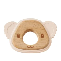 Jiggle u0026 Giggle Rattles / Clutching|Age 1^Koala Silicone & Wood Teether – Peach