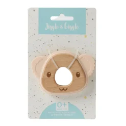 Jiggle u0026 Giggle Rattles / Clutching|Age 1^Koala Silicone & Wood Teether – Peach