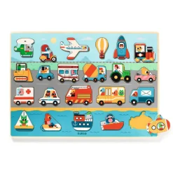 Djeco Wooden Puzzles|Vehicles / Cars / Trucks^Large Wooden Transport Puzzle