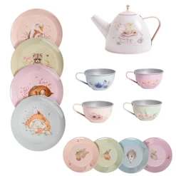 Moulin Roty Role Play|Kitchen / Play Food^Les Rosalies Metal Tea Set in Case
