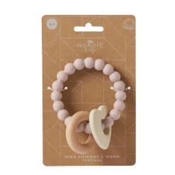 Nordic Kids Rattles / Clutching|Age 1^Mika Silicone & Wood Teether - Heart