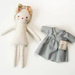 Alimrose Role Play|Rag Dolls^Mini Lilly Kitty Grey Linen