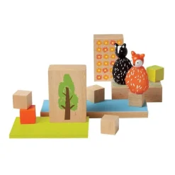 Manhattan Toy Wooden Blocks|Small World Play^MiO Woodland Set - Fox and Skunk