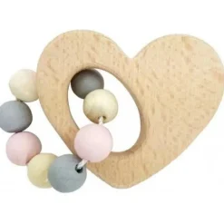 Hess Rattles / Clutching|Age 1^Natural Rosa Heart Rattle