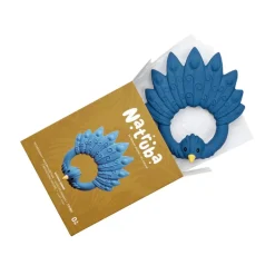 Natruba Sensory Play|Rattles / Clutching^Natural Teether Peacock - Blue