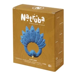 Natruba Sensory Play|Rattles / Clutching^Natural Teether Peacock - Blue