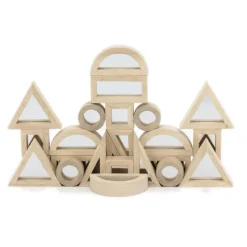 Tickit Wooden Blocks|Building Blocks^Natural Wood Mirror Blocks Set