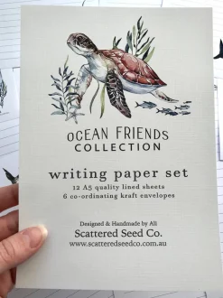 Scattered Seed Co Stationery|Age 11 & 12^Ocean friends Kids Letter Writing Set