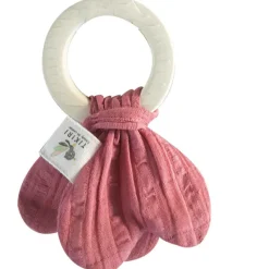 Tikiri Rattles / Clutching|Newborn^Organic Muslin Teether - Rose Pink