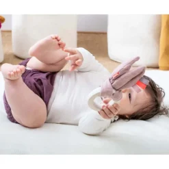 Kikadu Rattles / Clutching|Age 1^Organic Pale Rose Teether
