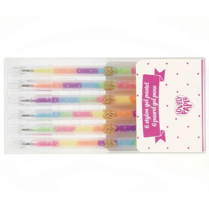 Djeco Stationery|Teenager^Pastel Rainbow Gel Pens