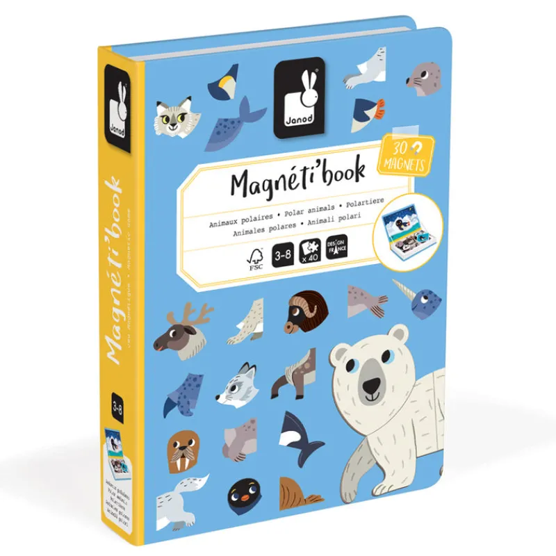 Janod Age 5 & 6|Age 4^Polar Animals Magnetic Book