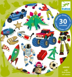 Djeco Stickers / Transfers|Age 7 & 8^Puffy Stickers - Retro Toys