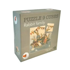 Egmont Toys Wooden Puzzles|Age 4^Rabbit Family Puzzle Cubes