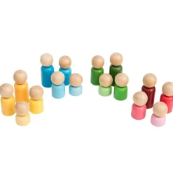 Freckled Frog Wooden Blocks|Small World Play^Rainbow Families (16 Pieces)