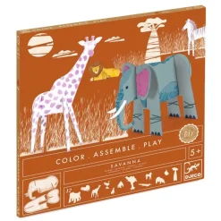 Djeco Art / Craft|Age 9 & 10^Savanna Colour, Assemble & Play