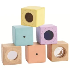 Plan Toys Wooden Blocks|Early Learning^Sensory Blocks - Set of 6