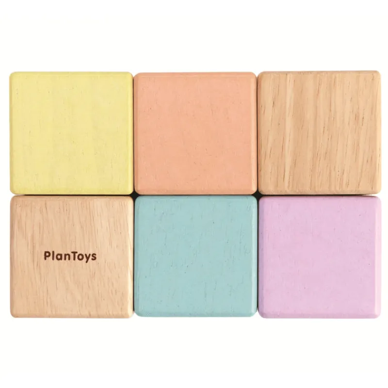 Plan Toys Wooden Blocks|Early Learning^Sensory Blocks - Set of 6