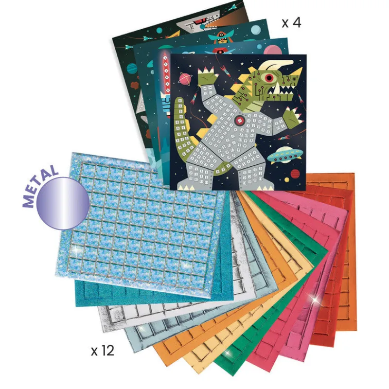 Djeco Art / Craft|Age 7 & 8^Space Battle Mosaic Kit