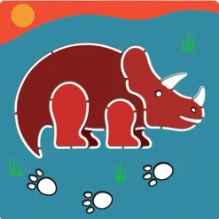 Djeco Art / Craft|Age 5 & 6^Stencil Set - Dinosaurs